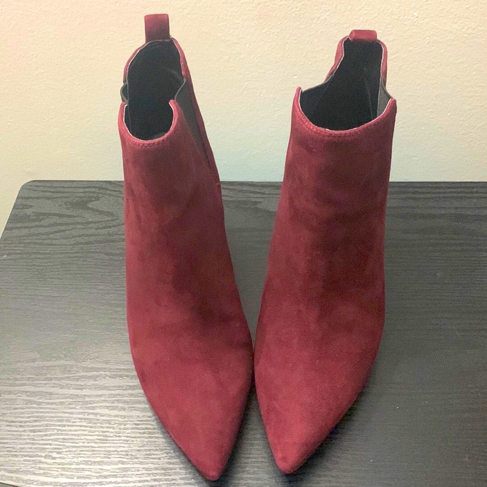 Nine West Burgundy Suede Ankle Boots